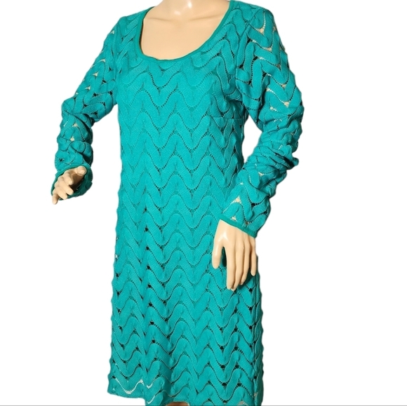 Free People Green Cochet Wild Thing Mini Sheath V Neck Retro - Picture 10 of 17